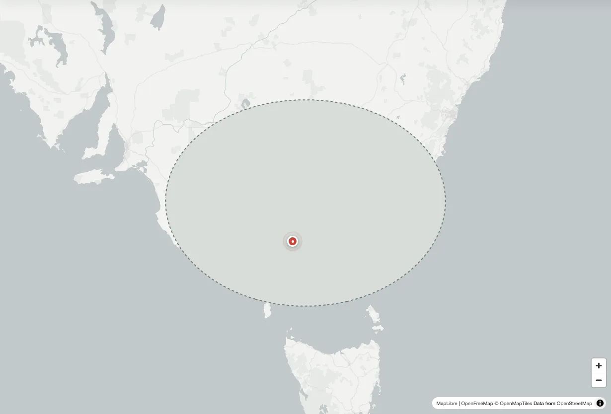 Country Draw Australia map challenge showing a covered state or territory