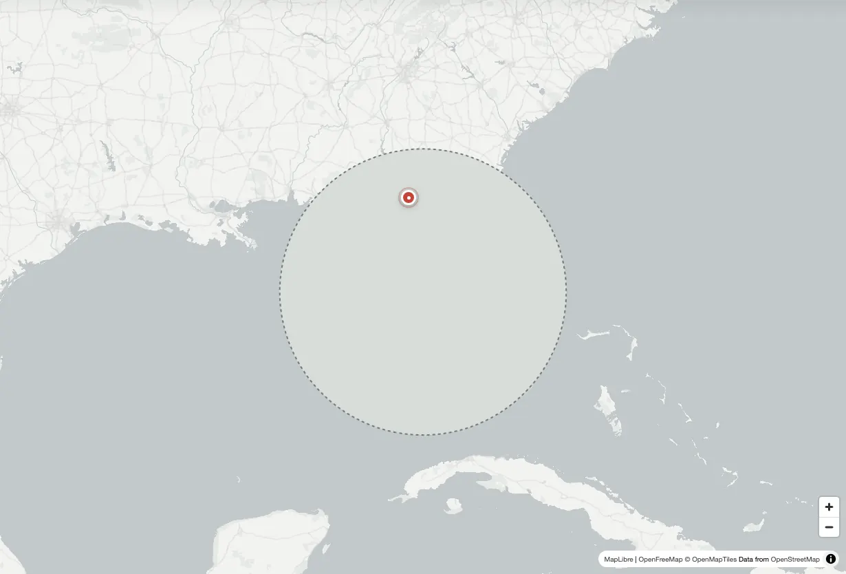 Country Draw map challenge with Florida covered for drawing from memory