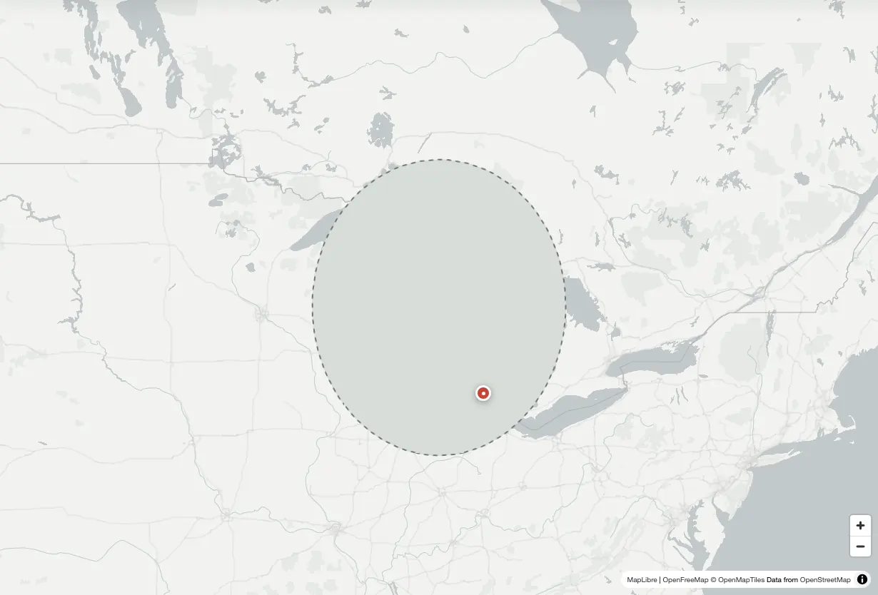 Country Draw map challenge with Michigan covered for drawing from memory