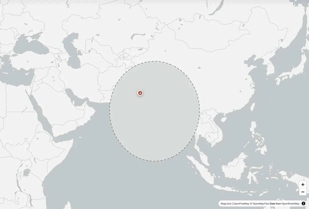 Country Draw map challenge with India covered for drawing from memory