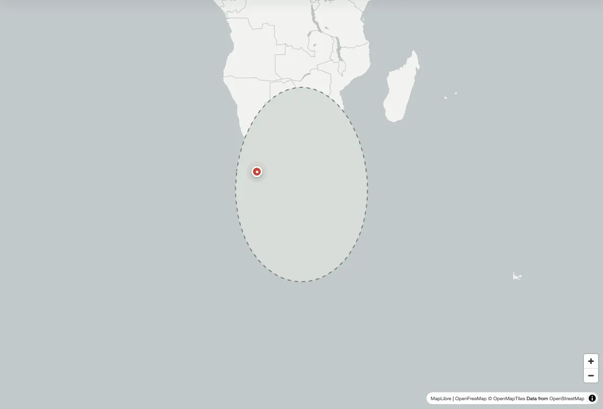 Country Draw map challenge with South Africa covered for drawing from memory