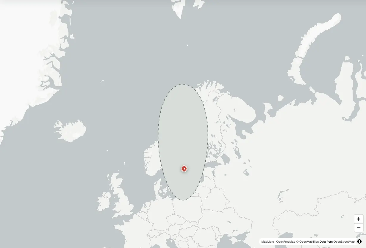 Country Draw map challenge with Sweden covered for drawing from memory